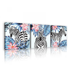 Consalnet Vászonkép 3 darabos, Zebra, 3 db 25x25 cm méret (C5-11125S13)