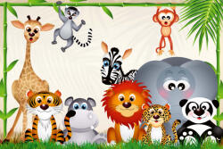 Dimex Vlies Fotótapéta - Zoo animals - 375x250 cm (MS-5-1429)