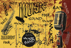 Dimex MUSIC ORANGE fotótapéta, poszter, vlies alapanyag, 375x250 cm (MS-5-0330)