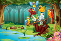 Dimex Vlies Fotótapéta - Wild animals in the forest - 375x250 cm (MS-5-1455)