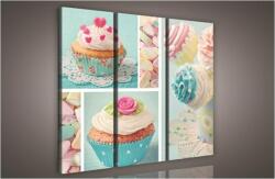 Consalnet Muffinok, 3 darabos vászonkép, 90x80 cm méretben (C5-614S6)