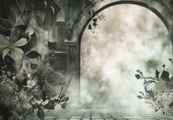 Consalnet Boltív a levelek mögött poszter, fotótapéta, Vlies (368x280 cm) (C1-15388V10)