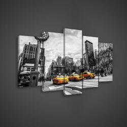 Consalnet Vászonkép 5 darabos, New York és a sárga taxik 100x60 cm méretben (C5-502S17)