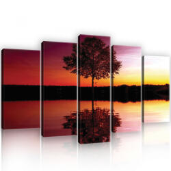 Consalnet Vászonkép 5 darabos. Tükrőződő vízfelszín napnyugtakor 100x60 cm méretben (C5-20325S17)