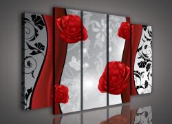 Consalnet Vászonkép, 5 darabos Rózsa minta 150x100 cm méretben (C5-946S12)