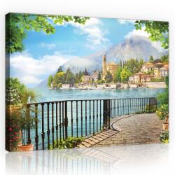 Consalnet Vászonkép, Folyóparti városkép a teraszról 80x60 cm méretben (C5-11419O6)