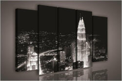 Consalnet Vászonkép, 5 darabos Éjszakai városkép 150x100 cm méretben (C5-1102S12)