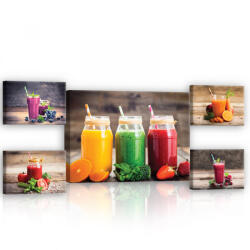 Consalnet Vászonkép, 5 darabos Gyümölcsturmix variálható elrendezésben (C5-13199S14)