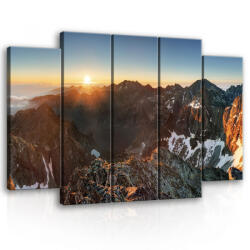 Consalnet Vászonkép, 5 darabos Napfelkelte a hegyekben 150x100 cm méretben (C5-10509S12)