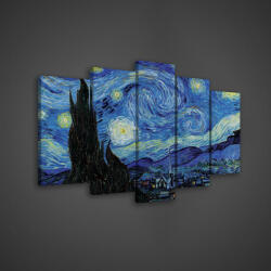 Consalnet Vászonkép 5 darabos, Van Ghog - Csillagos Éj 100x60 cm méretben (C5-172S17)