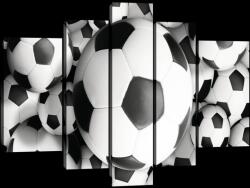 Consalnet Vászonkép, 5 darabos, Focilabdák 170x100 cm méretben (C5-20106S4A)