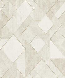 Grandeco Fehér-arany csillámos geometriai mintás tapéta (Omura A72001) (A72001)