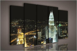 Consalnet Vászonkép, 5 darabos Éjszakai városkép 150x100 cm méretben (C5-1101S12)