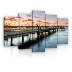 Consalnet Vászonkép 5 darabos, Stég a tavon a naplementében 100x60 cm méretben (C5-12651S17)