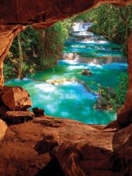 Consalnet Barlangból kilátás az erdei patakra poszter, fotótapéta, Vlies (184x254 cm, álló) (C1-10255V4A)