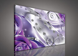 Consalnet Vászonkép, Lila virágos-gyögyös absztrakt, 60x40 cm méretben (C5-1657O4)