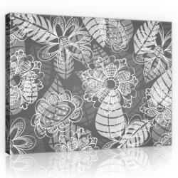 Consalnet Vászonkép, Levelek, fekete-fehér, 100x75 cm méretben (C5-11280O1)