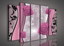 Consalnet Vászonkép, 5 darabos Rózsa minta 150x100 cm méretben (C5-933S12)