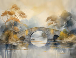 Sverus Fotótapéta Serene Watercolor Landscape, 368 x 254 cm (SV-4664882145868WM-368X254CM)