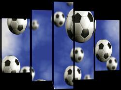 Consalnet Vászonkép, 5 darabos, Focilabdák 170x100 cm méretben (C5-20117S4A)