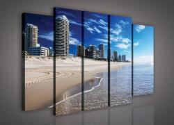 Consalnet Vászonkép, 5 darabos Város a tenger mellett 150x100 cm méretben (C5-515S12)