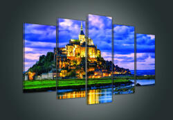 Consalnet Vászonkép 5 darabos, Mont Saint-Michael kastély, Franciaország 100x60 cm méretben (C5-810S17)