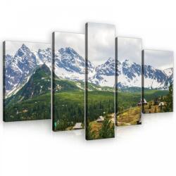 Consalnet Vászonkép, 5 darabos, Házak a hegyekben 170x100 cm méretben (C5-10507S4A)