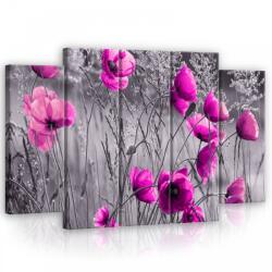 Consalnet Vászonkép, 5 darabos Pipacsok rózsaszínben 150x100 cm méretben (C5-11764S12)