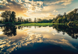 Consalnet Tó a naplementében poszter, fotótapéta Vlies (312 x 219 cm) (C1-12024VEXXL)