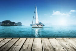 Dimex Vlies Fotótapéta - Yacht and wooden platform - 375x250 cm (MS-5-2765)
