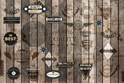 Dimex VINTAGE LABELS fotótapéta, poszter, vlies alapanyag, 375x250 cm (MS-5-0262)