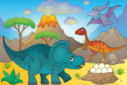 Dimex Vlies Fotótapéta - Dinosaur with eggs - 375x250 cm (MS-5-1462)