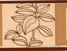 Jász-Iron Beige-sötétbarna levél négyzetben mintás bordűr (227-083)