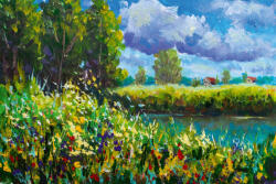 Dimex Vlies Fotótapéta - Field of tall grass and flowers - 375x250 cm (MS-5-2040)