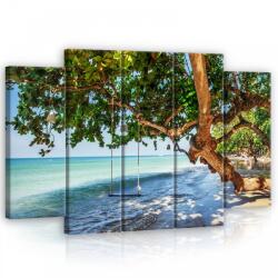 Consalnet Vászonkép, 5 darabos Hinta a tengernél 150x100 cm méretben (C5-11850S12)