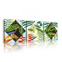 Consalnet Vászonkép 3 darabos, Trópusi minta, 3 db 25x25 cm méret (C5-11112S13)