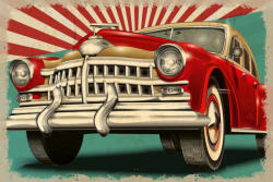 Dimex Vlies Fotótapéta - Vintage Retro Car - 375x250 cm (MS-5-2220)