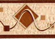 Jász-Iron Beige-sötétbarna szalag minta négyzettel mintás bordűr (227-088)