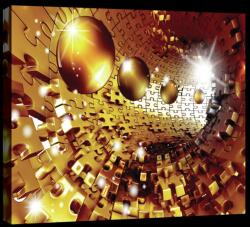 Consalnet Arany gömbök puzzle alagútban, vászonkép, 60x40 cm méretben (C5-20159O4)