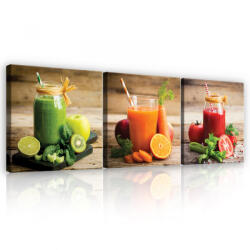 Consalnet Vászonkép 3 darabos, Gyümölcsturmixok, 3 db 25x25 cm méret (C5-13210S13)