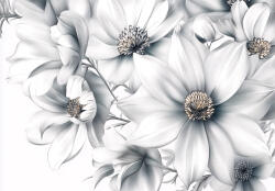 Consalnet Monokróm virágminta poszter, fotótapéta, Vlies (150 x 105 cm) (C1-15572VX3)