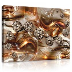 Consalnet Vászonkép, Barna gyöngyös absztrakt, 100x75 cm méretben (C5-10576O1)