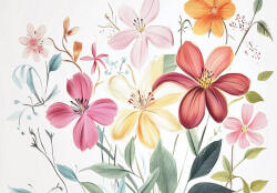 Consalnet Szines rajzolt virágok poszter, fotótapéta, Vlies (200 x 140 cm) (C1-15561VX4)