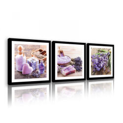 Consalnet Vászonkép 3 darabos, Levendula termékek, 3 db 25x25 cm méret (C5-11271S13)