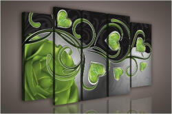 Consalnet Vászonkép, 5 darabos Szív minta 150x100 cm méretben (C5-1068S12)