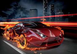 Consalnet Lángoló autó poszter, fotótapéta, Vlies (416 x 254 cm) (C1-132VEXXXL)
