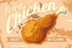 Dimex Vlies Fotótapéta - Fried Chicken Retro Sign - 375x250 cm (MS-5-2092)