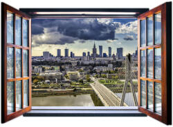 Consalnet Ablakból a kilátás Varsó vlies poszter, fotótapéta 1954VEZ4 /201x145 cm/ (1954-VEZ4)