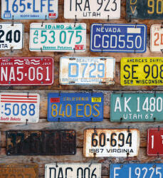 Dimex PLATE NUMBERS fotótapéta, poszter, vlies alapanyag, 225x250 cm (MS-3-0269)