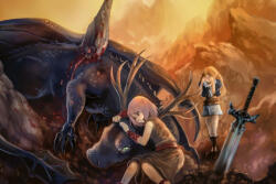 Dimex Vlies Fotótapéta - Japanese cartoon with dragon - 375x250 cm (MS-5-1260)